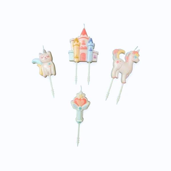 Obrázek k výrobku 27361 - Sviečky Jednorožce a zámok (4 ks)