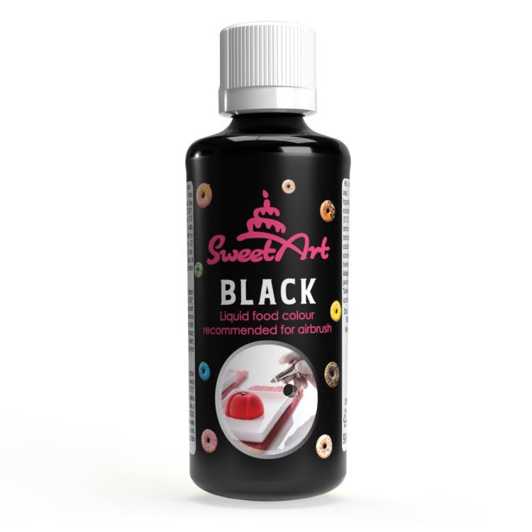 Obrázek k výrobku 25939 - SweetArt airbrush farba tekutá Black (90 ml)