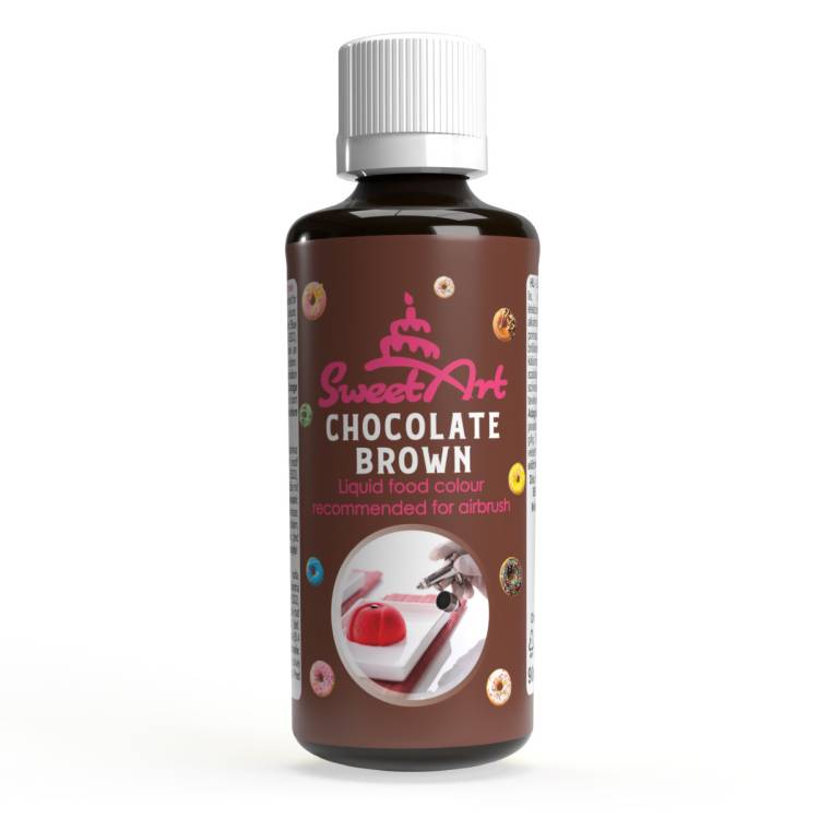 Obrázek k výrobku 25923 - SweetArt airbrush farba tekutá Chocolate Brown (90 ml)