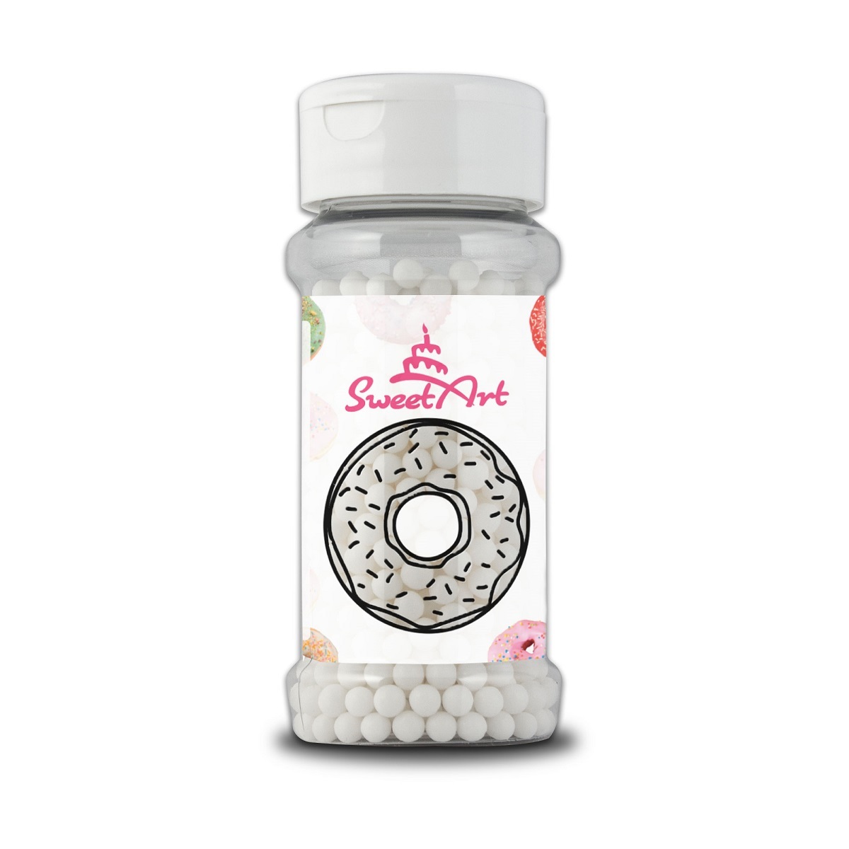 Obrázek k výrobku 24058 - SweetArt cukrové perly biele 5 mm (80 g)