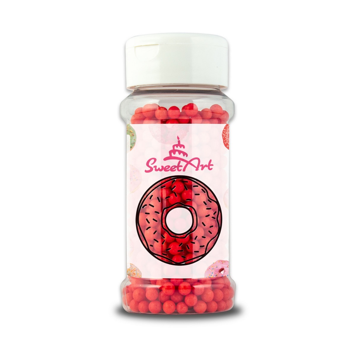 Obrázek k výrobku 24061 - SweetArt cukrové perly červené 5 mm (80 g)