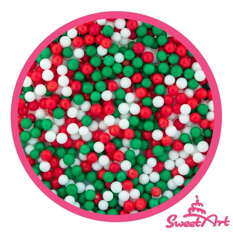 Obrázek k výrobku 24577 - SweetArt cukrové perly Christmas mix 5 mm (80 g)