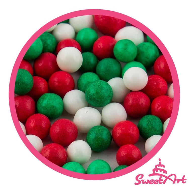 Obrázek k výrobku 24491 - SweetArt cukrové perly Christmas mix 7 mm (80 g)