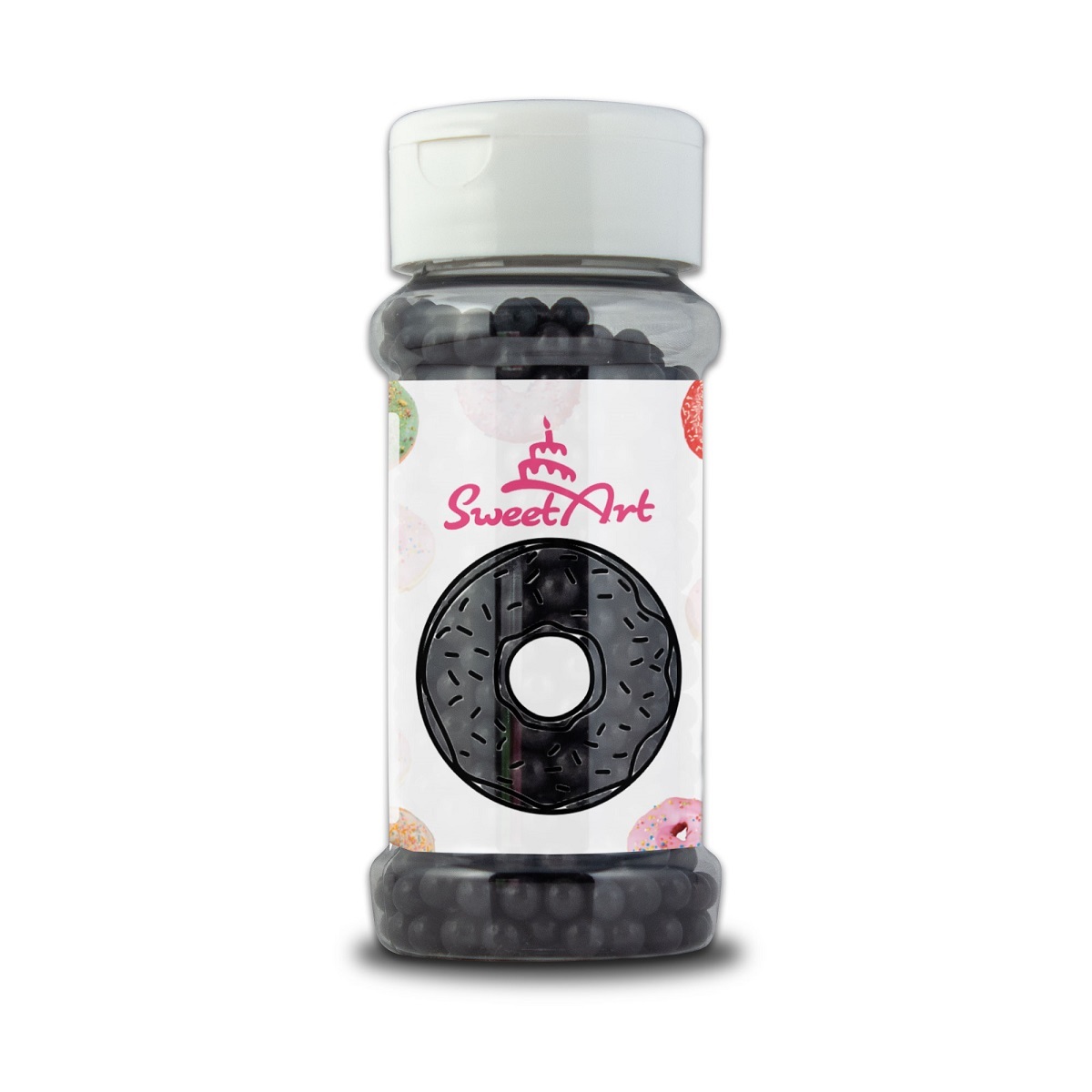 Obrázek k výrobku 24056 - SweetArt cukrové perly čierne 5 mm (80 g)