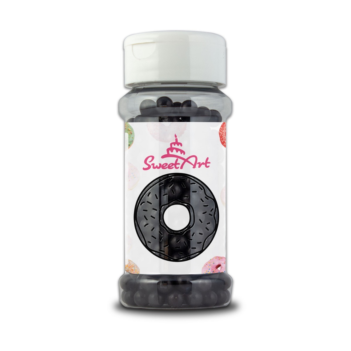 Obrázek k výrobku 24057 - SweetArt cukrové perly čierne 7 mm (80 g)