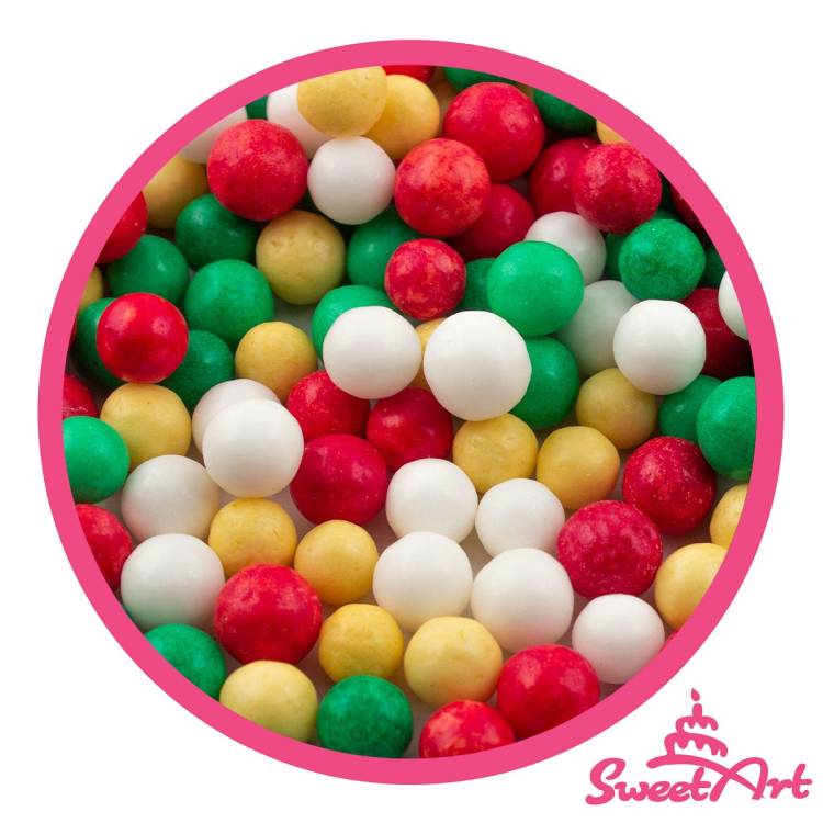 Obrázek k výrobku 24756 - SweetArt cukrové perly Golden Christmas mix 7 mm (1 kg)