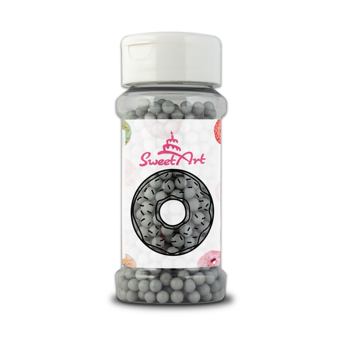 Obrázek k výrobku 24060 - SweetArt cukrové perly strieborné matné 5 mm (80 g)