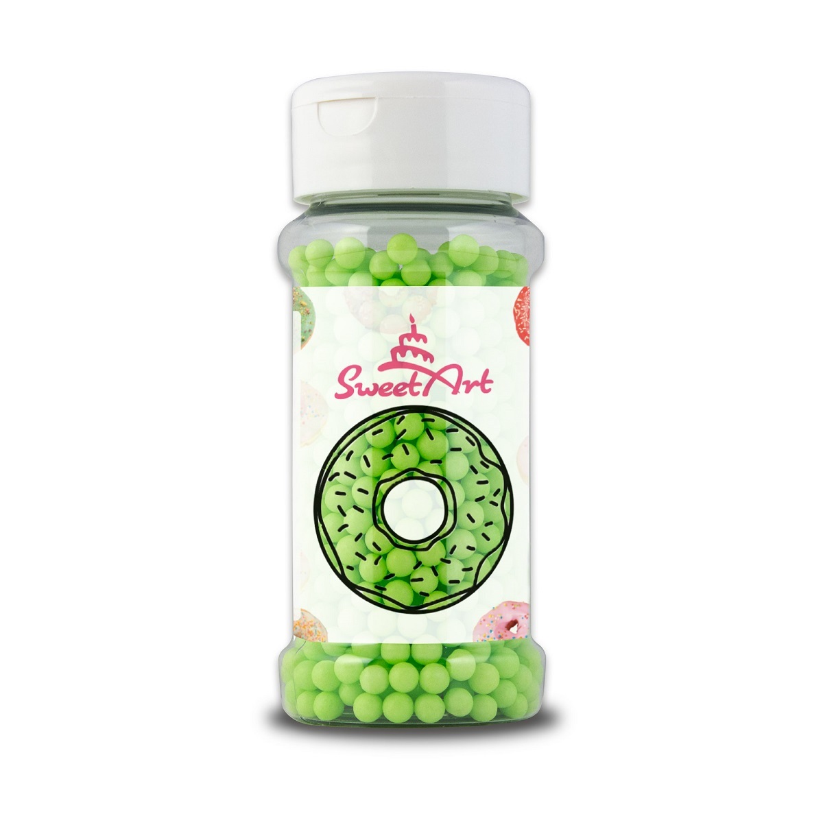 Obrázek k výrobku 24087 - SweetArt cukrové perly svetlozelené 5 mm (80 g)