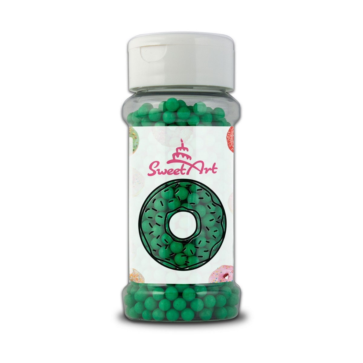 Obrázek k výrobku 24065 - SweetArt cukrové perly vianočné zelené 5 mm (80 g)