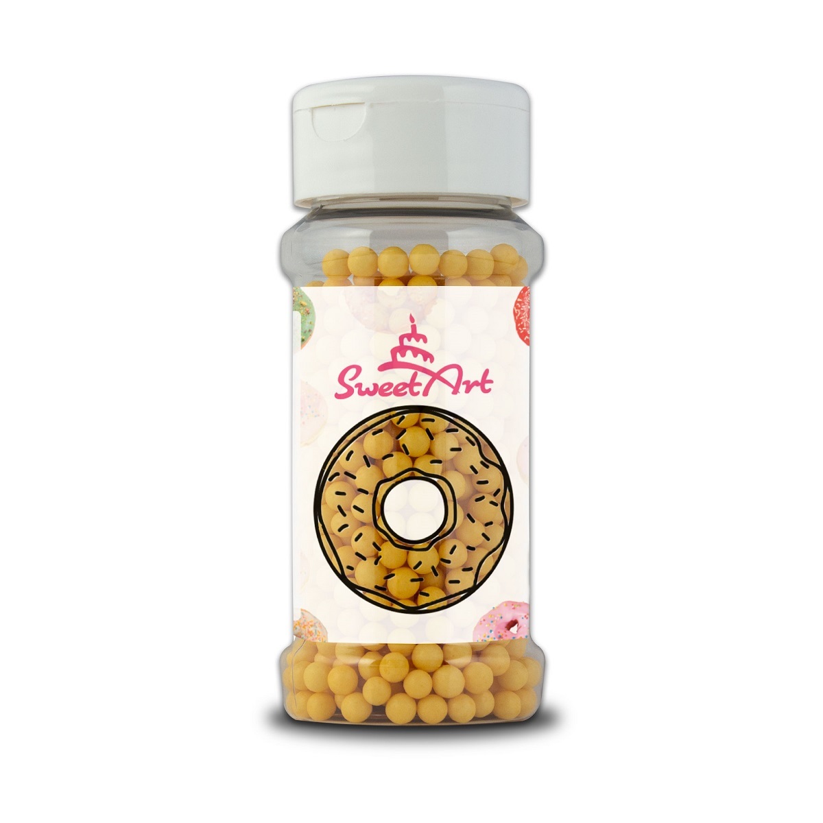 Obrázek k výrobku 24098 - SweetArt cukrové perly zlatožluté matné 5 mm (80 g)