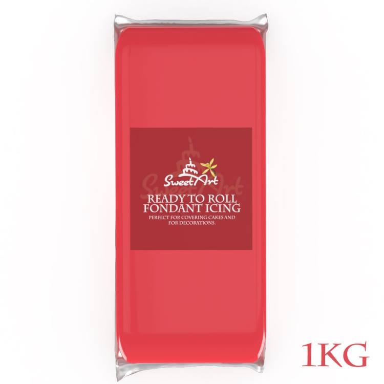 Obrázek k výrobku 24474 - SweetArt poťahovacia a modelovacia hmota vanilková Coral Red (1 kg)