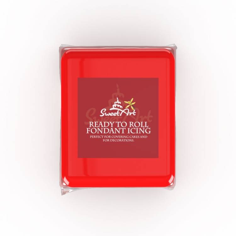 Obrázek k výrobku 24557 - SweetArt poťahovacia a modelovacia hmota vanilková neónový efekt Red (250 g)