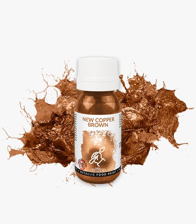 Obrázek k výrobku 26834 - Tekutá metalická farba Food Colours New Copper Brown (18 ml)