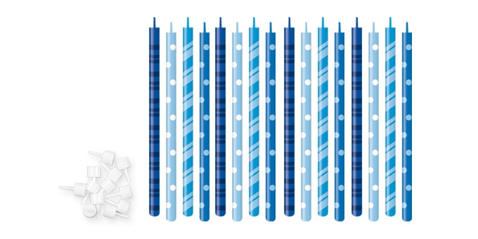 Obrázek k výrobku 16103 - Tescoma Dortové svíčky modré 12 cm DELÍCIA KIDS (16 ks)