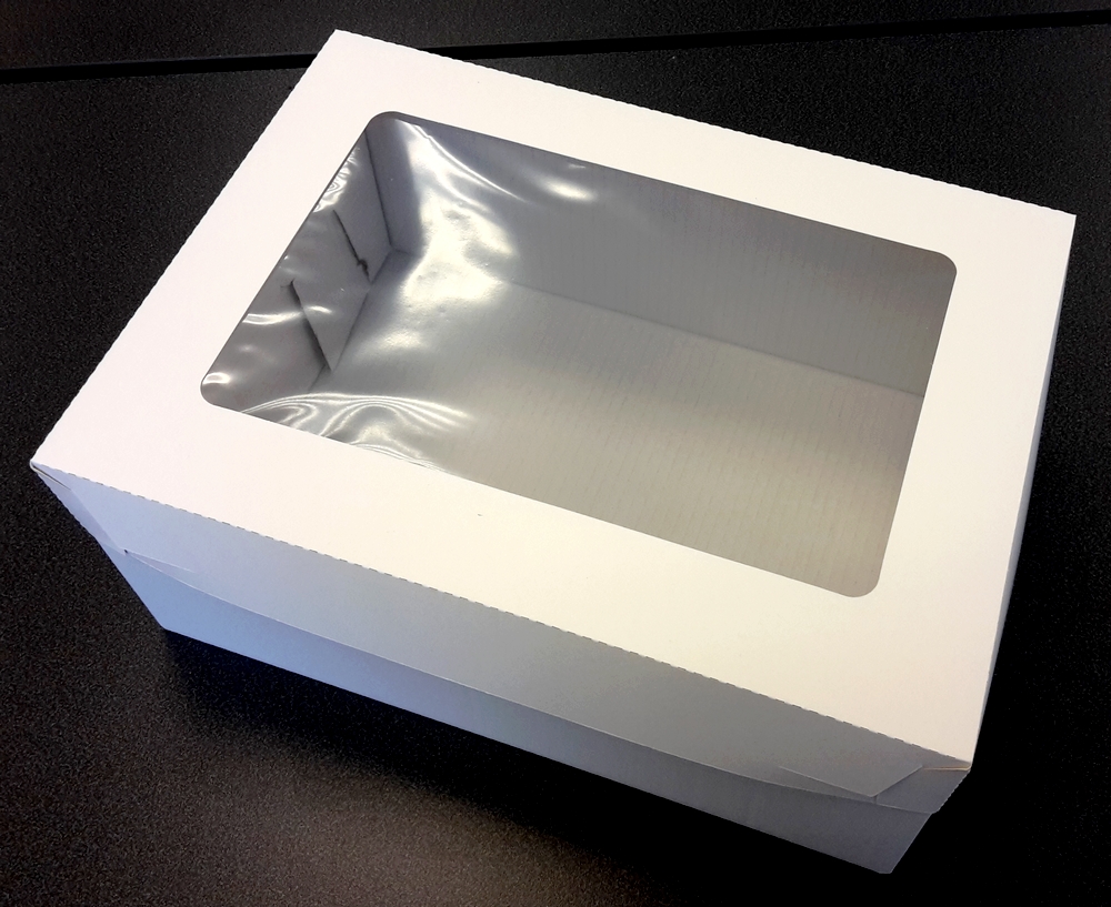 Obrázek k výrobku 21228 - Tortová krabica biela obdĺžniková s okienkom (48 x 38 x 16 cm)(5 ks)