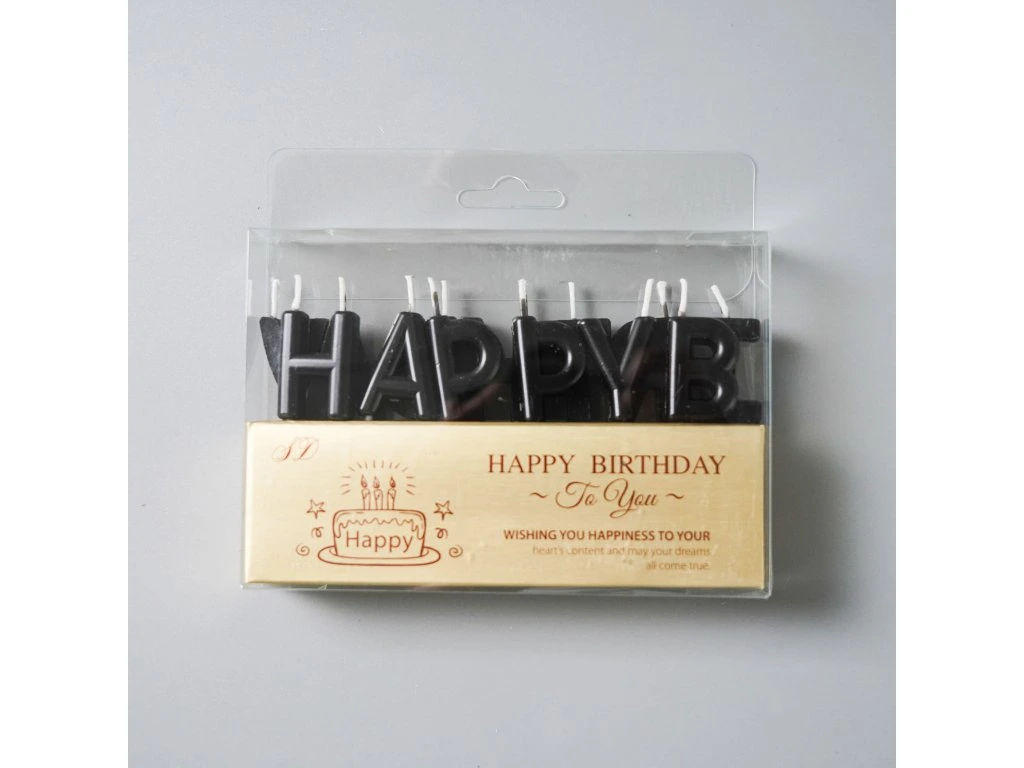 Obrázek k výrobku 26040 - Tortové sviečky "Happy Birthday" čierné 13ks