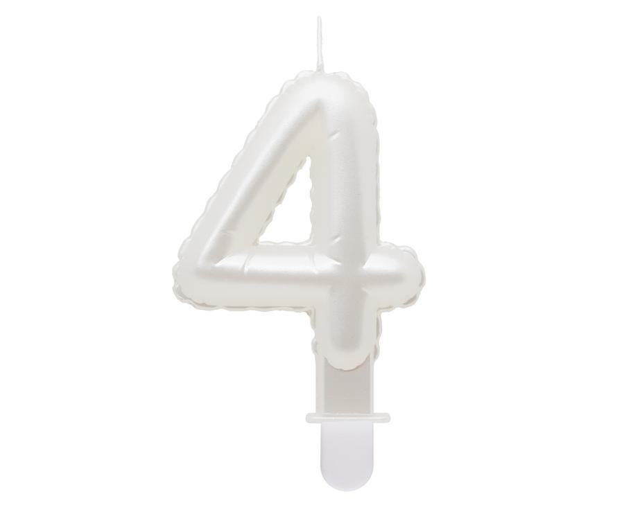 Obrázek k výrobku 23288 - Tortové sviečky - Perleťová biela 4 (7cm)