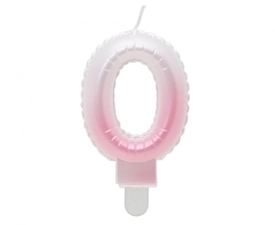 Obrázek k výrobku 23293 - Tortové sviečky - perleťová bielo-ružová 0 (7cm)