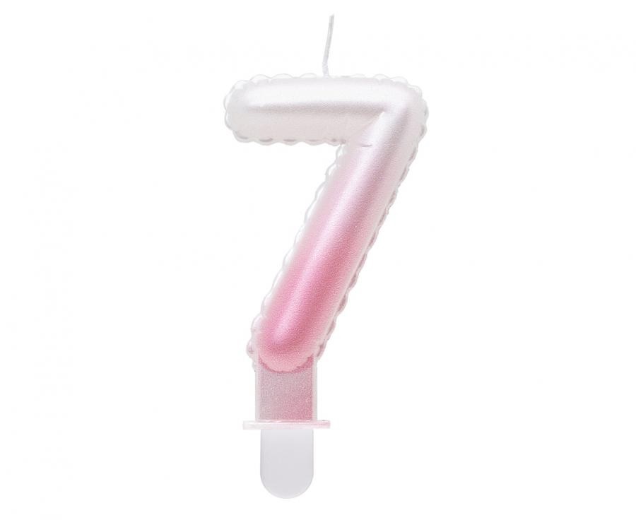 Obrázek k výrobku 23299 - Tortové sviečky - perleťová bielo-ružová 7 (7cm)