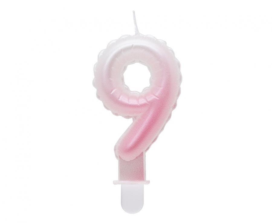 Obrázek k výrobku 23301 - Tortové sviečky - perleťová bielo-ružová 9 (7cm)