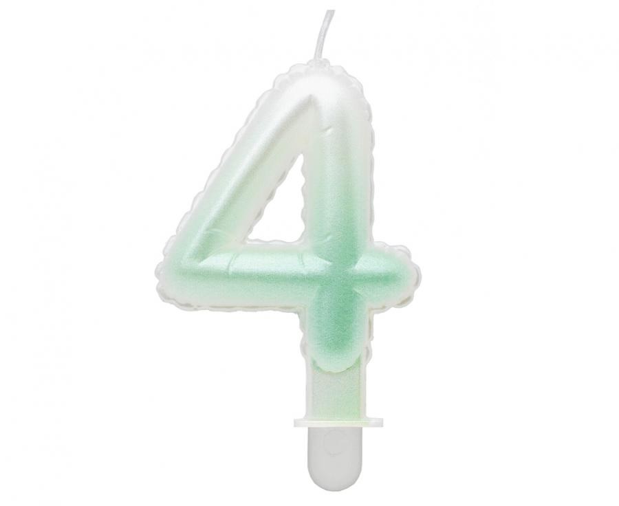 Obrázek k výrobku 23200 - Tortové sviečky - perleťová bielo-zelená 4 (7cm)