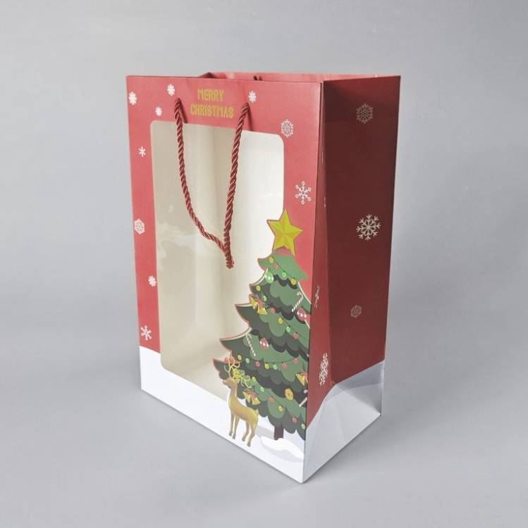 Obrázek k výrobku 27348 - Vianočná darčeková taška červená (35 x 24 x 14 cm)