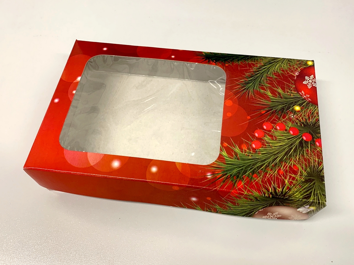 Obrázek k výrobku 22606 - Vianočná krabica na cukrovinky červená (25 x 15 x 5 cm)