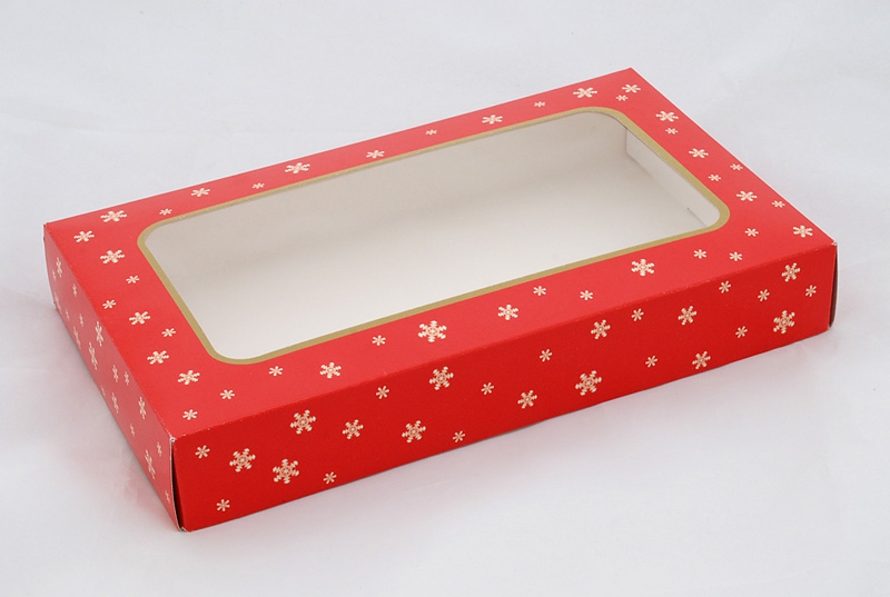 Obrázek k výrobku 21176 - Vianočná krabica na koláče červená (25 x 15 x 3,7 cm)