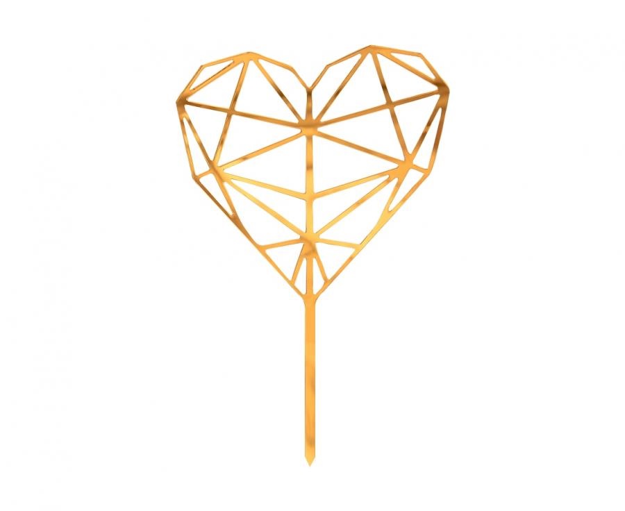 Obrázek k výrobku 23102 - Zápich Diamantové srdce zlaté