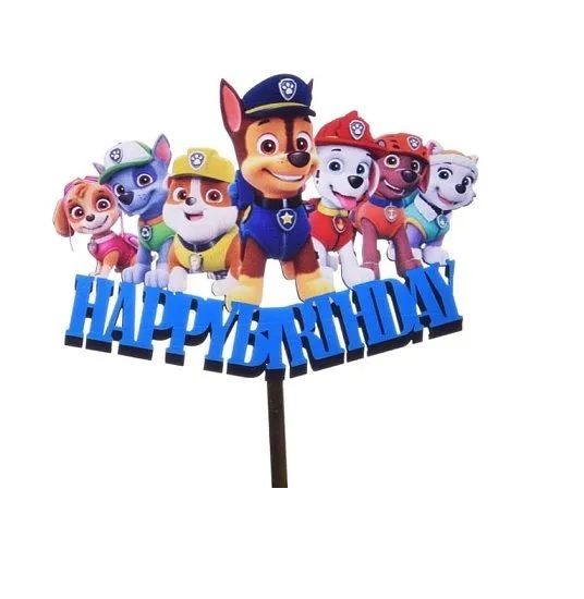 Obrázek k výrobku 16252 - Zápich do torty Happy Birthday Paw Patrol akryl