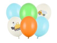 Detail k výrobkuPartyDeco Balóny 30 cm, Stavebné vozidlá (1bal/6ks)