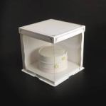 Obrázek k výrobku 26629 - Cake star Tortový box biely s 2 oknami (23,5 x 23,5 x 24 cm)