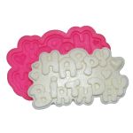 Detail k výrobkuCesil Silikónová forma Happy Birthday so srdiečkami