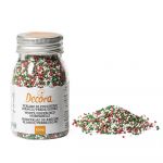 Detail k výrobkuDecora Cukrové mini perly zelené, červené a biele (100 g)