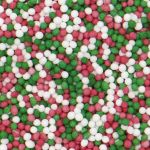 Obrázek k výrobku 19413 - Decora Cukrové mini perly zelené, červené a biele (100 g)