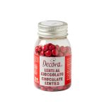 Obrázek k výrobku 26910 - Decora Mini šošovky z mliečnej čokolády – červené