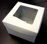 Detail k výrobkuTortová krabica biela štvorcová s okienkom (25 x 25 x 19,5 cm)(5 ks)