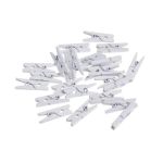 Detail k výrobkuPartyDeco Drevené biele štipce 3cm (20ks)