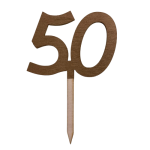 Detail k výrobkuDrevený zápich číslo hrubé zlaté 50