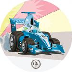 Detail k výrobkuZľava!!Jedlý obrázok Pretekárske auto modré (20 cm) 