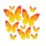 Detail k výrobkuLiana Oblátkový motýl žlto-červený -rôzne rozmery (3 ks)