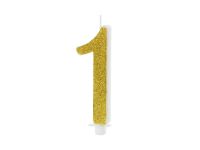 Detail k výrobkuPartyDeco Narodeninová sviečka "1" zlatá (10  cm)