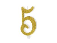 Detail k výrobkuPartyDeco Narodeninová sviečka "5" zlatá (10  cm)