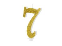 Detail k výrobkuPartyDeco Narodeninová sviečka "7" zlatá (10  cm)