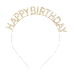 Obrázek k výrobku 26704 - Nejedlá dekorace kovová Čelenka zlatá Happy Birthday