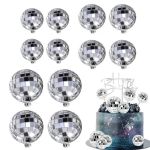 Detail k výrobkuNejedlá dekorácia Disko gule striebornej rôzne veľkosti (12 ks)