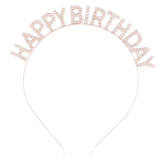 Obrázek k výrobku 26705 - Nejedlá dekorácia kovová Čelenka ružovo-zlatá Happy Birthday