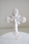 Detail k výrobkuDekoratívna Krížik biely na zapichovanie (8 cm)