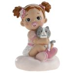 Obrázek k výrobku 22643 - Ozdoba na Tortu -Dievčatko s mačičkou 10cm
