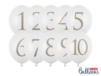 Detail k výrobkuPartyDeco balóniky biele s číslami (11 ks)
